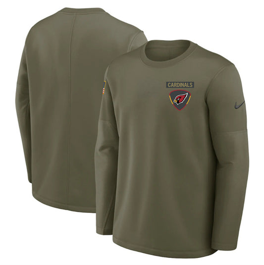 Arizona Cardinals Olive 2025 Salute to Service Sideline Coaches Therma-FIT Long