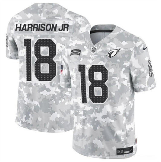Arizona Cardinals #18 Marvin Harrison Jr. 2024 F.U.S.E. Arctic Camo Salute