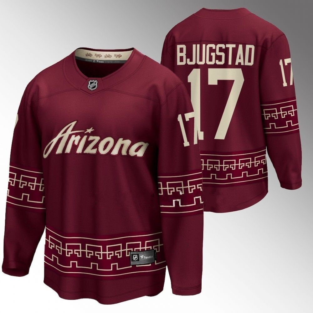Arizona Coyotes #17 Nick Bjugstad 2022-23 Desert Night Alternate Garnet Jersey