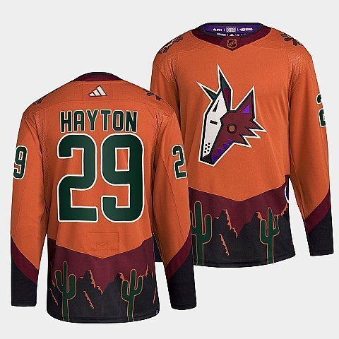 Arizona Coyotes #29 barrett-hayton-orange-2022reverse-retro-2.0-authentic-primegreen-jersey