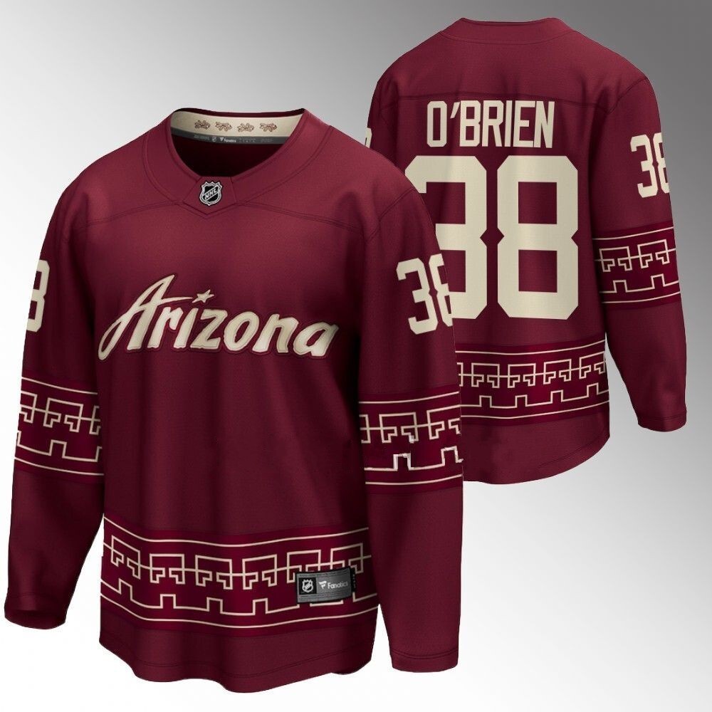 Arizona Coyotes #38 Liam O'Brien 2022-23 Desert Night Alternate Garnet Jersey