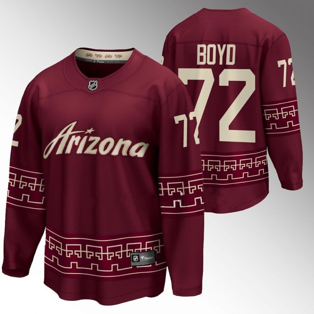 Arizona Coyotes #72 Travis Boyd 2022-23 Desert Night Alternate Garnet Jersey