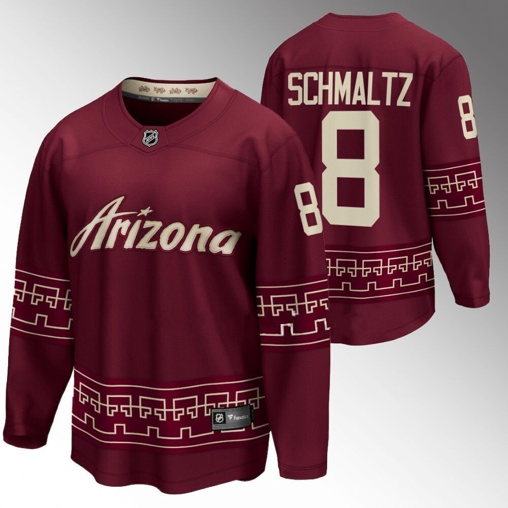 Arizona Coyotes #8 Nick Schmaltz 2022-23 Desert Night Alternate Garnet Jersey