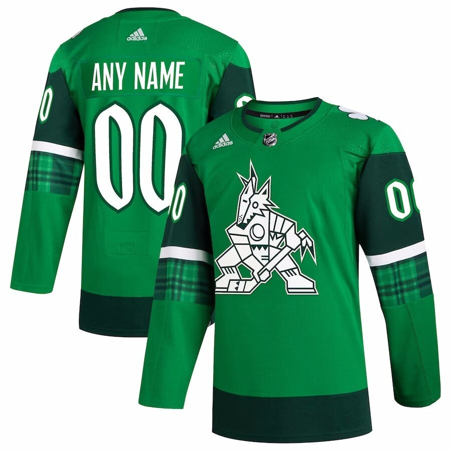 Arizona Coyotes adidas 2023 St. Patrick's Day Primegreen Authentic Custom Jersey - Kelly Green