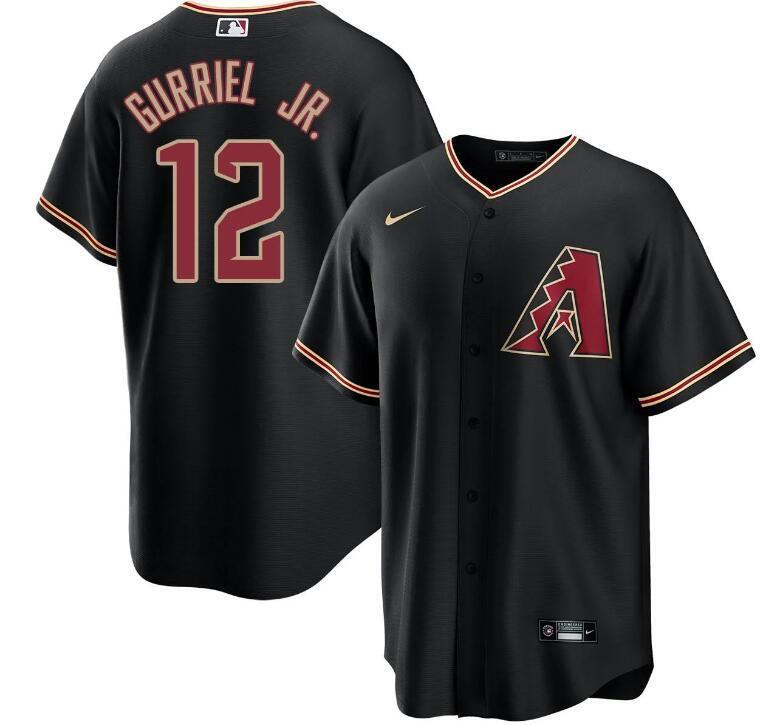 Arizona Diamondbacks Lourdes Gurriel Jr. Black Cool Base Stitched Baseball Jersey