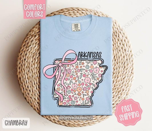 Arkansas Comfort Colors State Tshirt, Cute Arkansas Shirt, Arkansas Tshirt, Arkansas Shirt