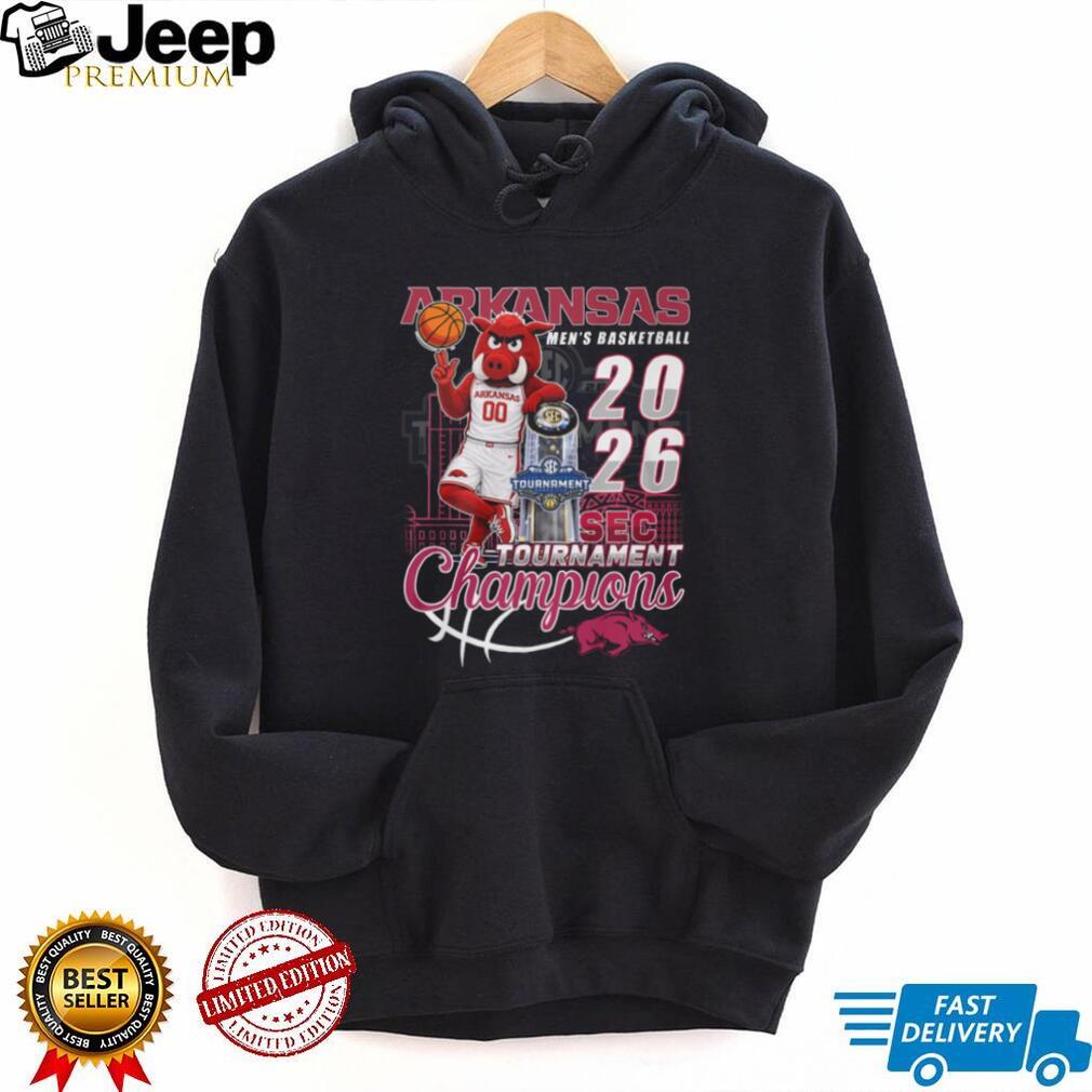Arkansas Razorbacks 2026 SEC Men’s Basketball Tournament Champions Mascot Shirt