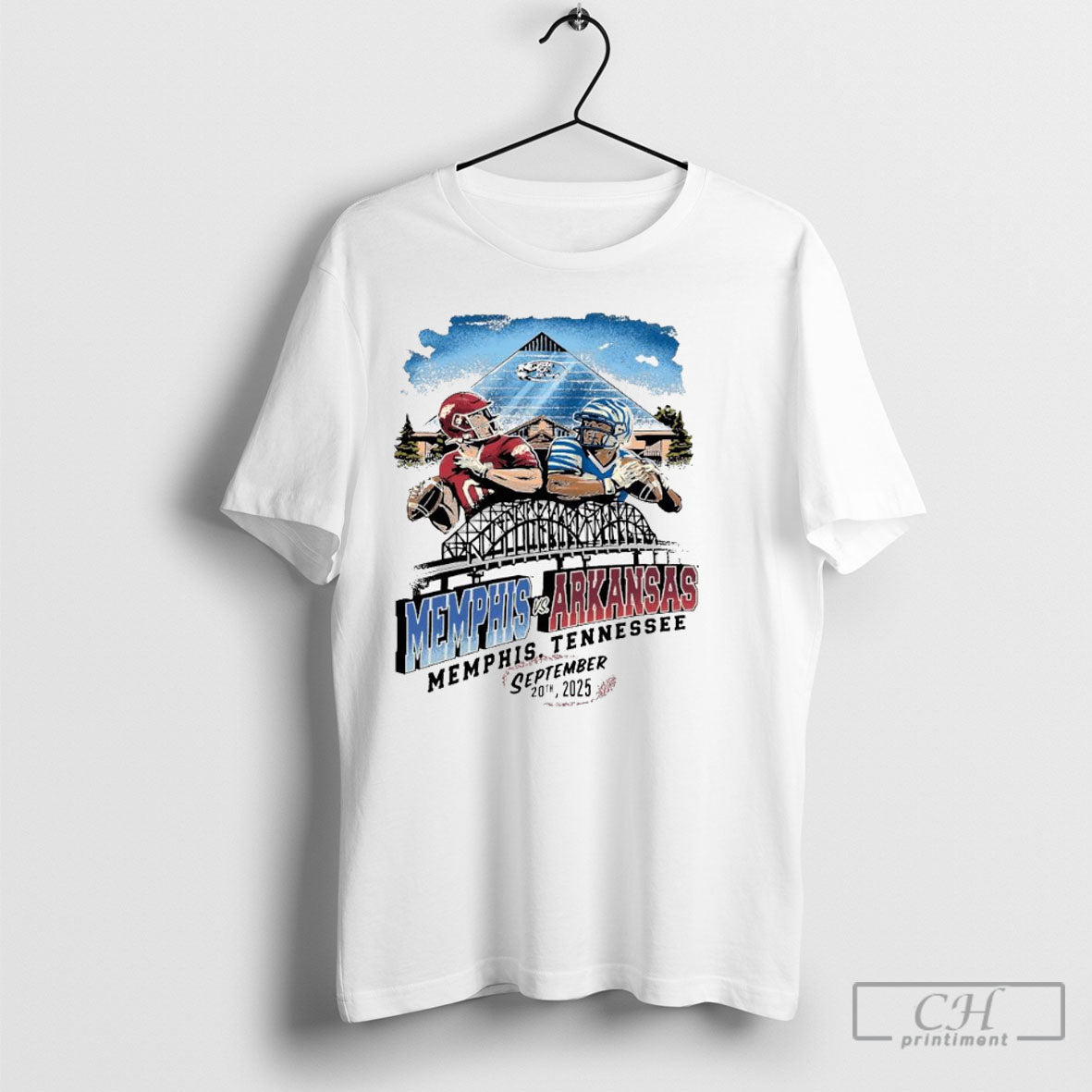 Arkansas Razorbacks Vs Memphis Tigers September 20th Memphis Tennessee Game Day 2025 Tee Shirts