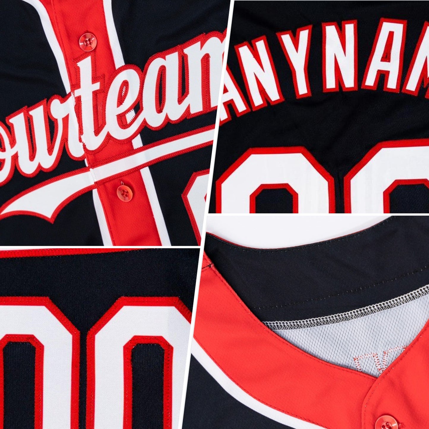Custom Gray Red-Navy 3 Colors Arm Shapes Authentic Baseball Jersey T-Shirts, Hoodie, Sweatshirt | WearSparks.com (Image 2)