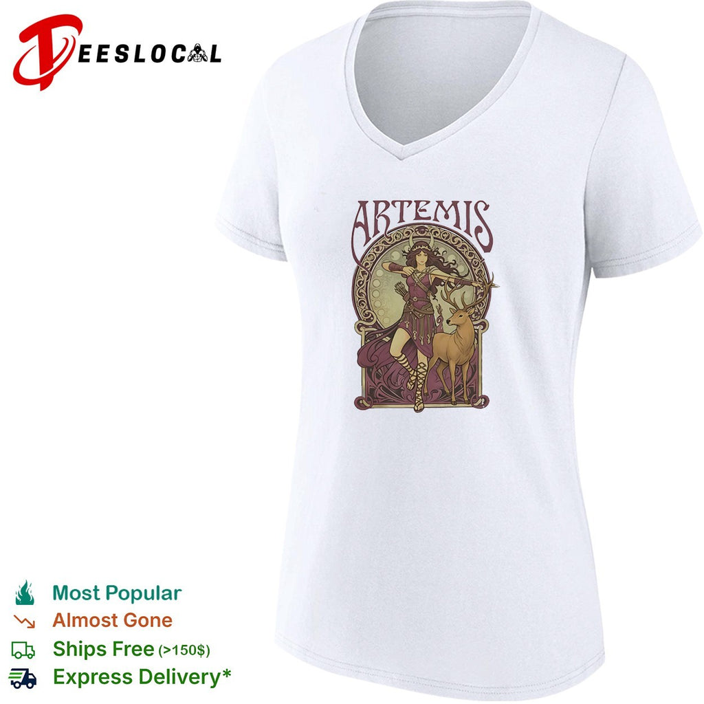 Artemis Greek goddess archer with deer shirt