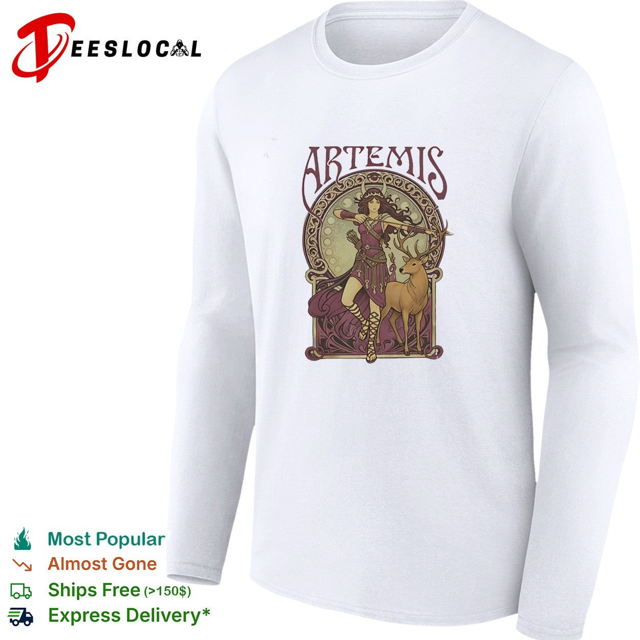 Artemis Greek goddess archer with deer shirt