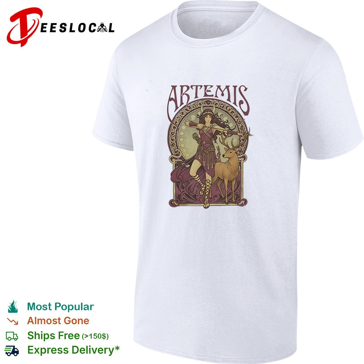 Artemis Greek goddess archer with deer shirt