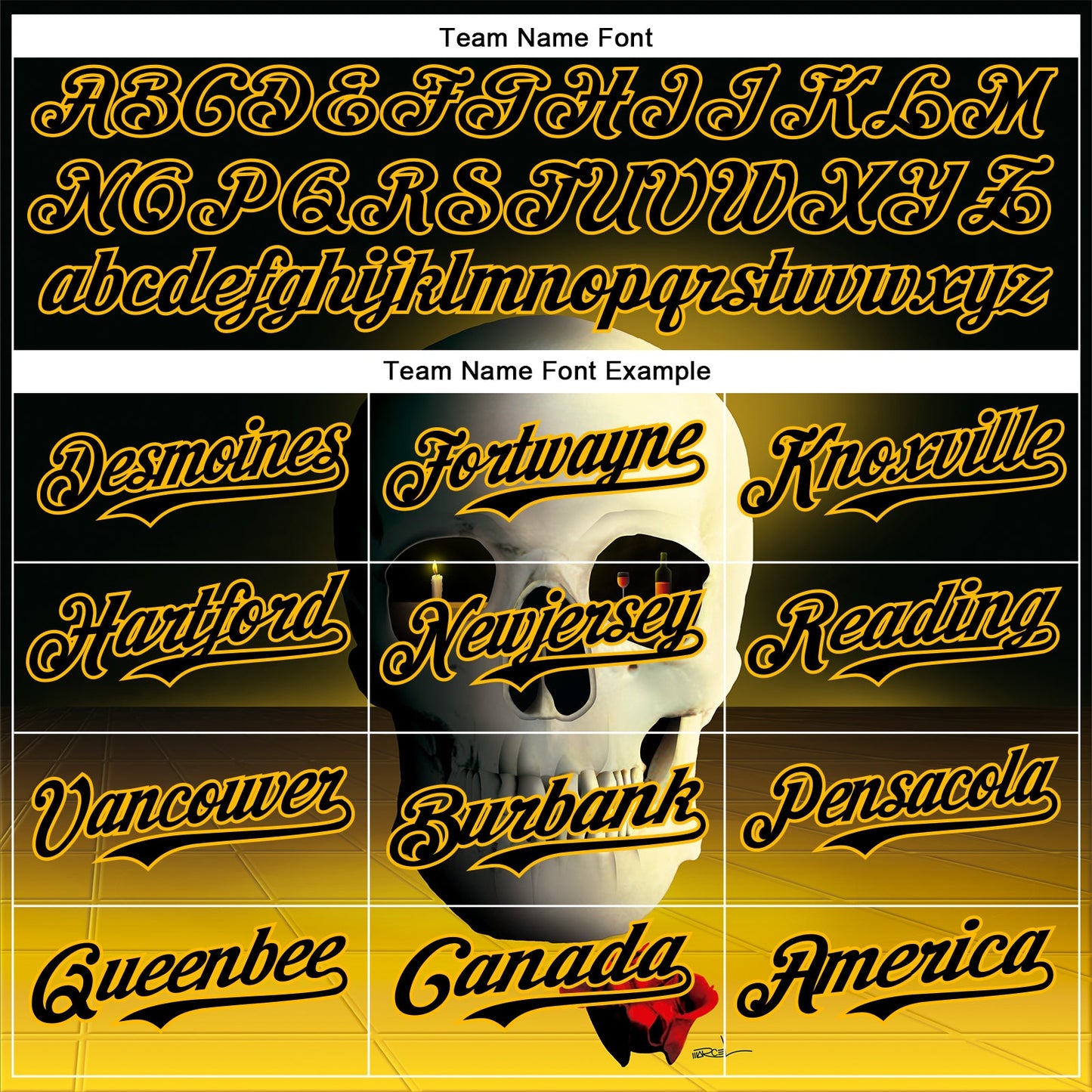 Custom Black Gold 3D Marcel Caram The Skull Authentic Baseball Jersey T-Shirts, Hoodie, Sweatshirt | WearSparks.com (Image 4)