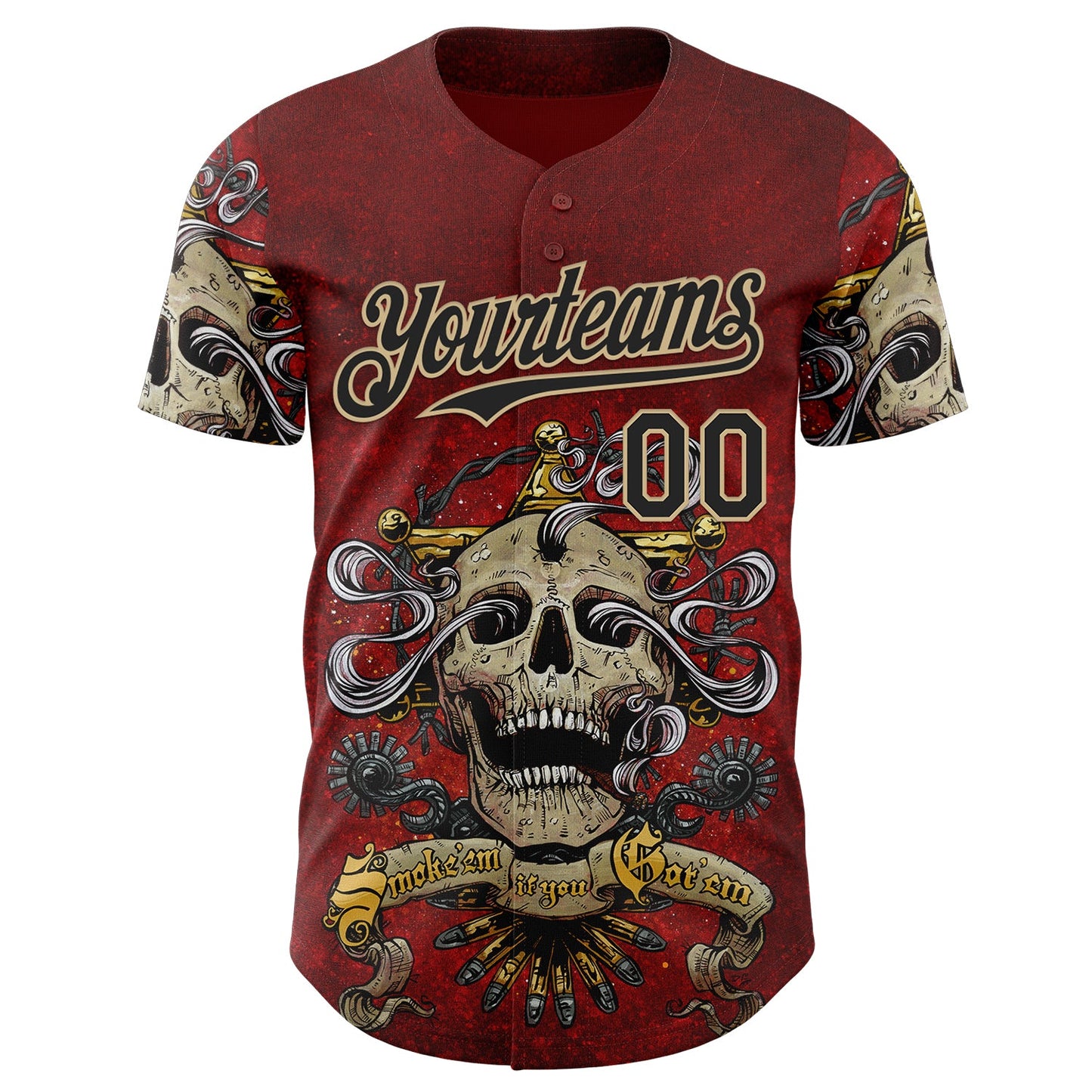 Custom Red Black-Vegas Gold David Lozeau Smoke Em If You Got Em Authentic Baseball Jersey