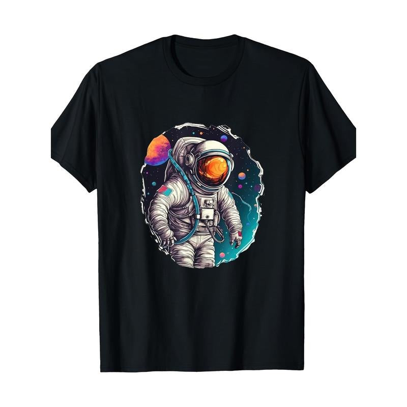 Astronaut Outer Space gift Science Gift Fun Space T-shirt Made in USA