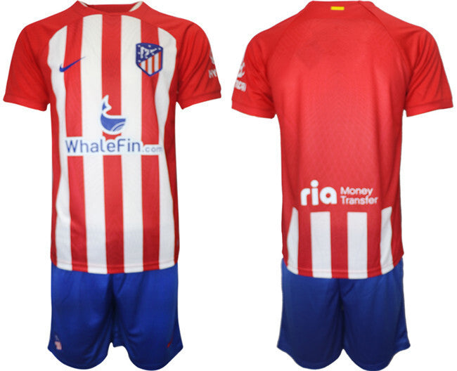 Atlético De Madrid Custom 2023 24 Red Home Soccer Jersey Suit 1