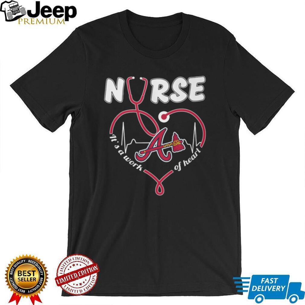 Atlanta Baseball Nurse T Shirt Nursing Heartbeat Professional Fan T Shirt