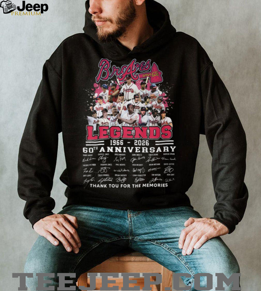 Atlanta Braves 60th Anniversary 1966 2026 Legends Signatures T Shirt