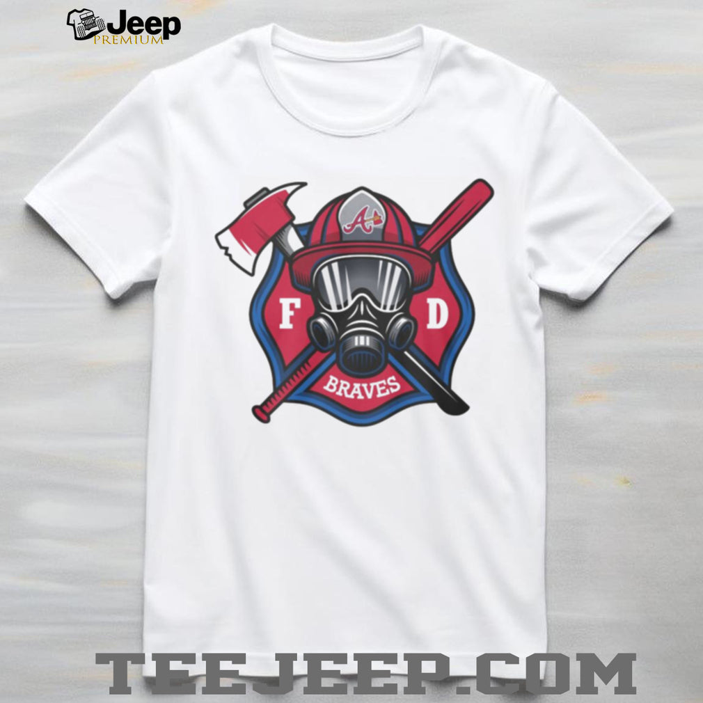 Atlanta Braves Fire Department FD Logo Baseball Fans First Responders White T Shirt