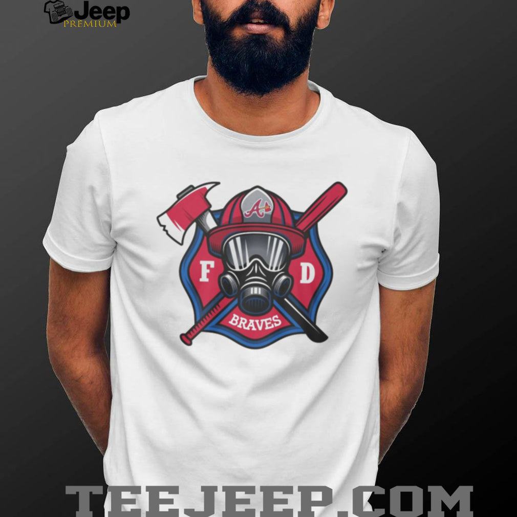 Atlanta Braves Fire Department FD Logo Baseball Fans First Responders White T Shirt