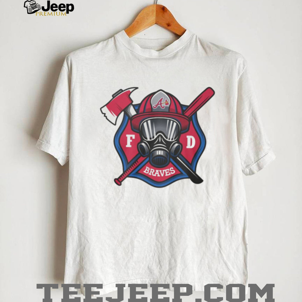 Atlanta Braves Fire Department FD Logo Baseball Fans First Responders White T Shirt