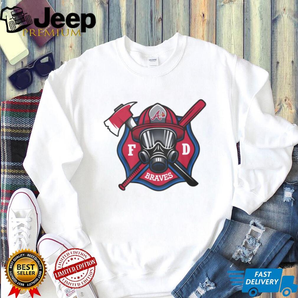 Atlanta Braves Fire Department FD Logo Baseball Fans First Responders White T Shirt