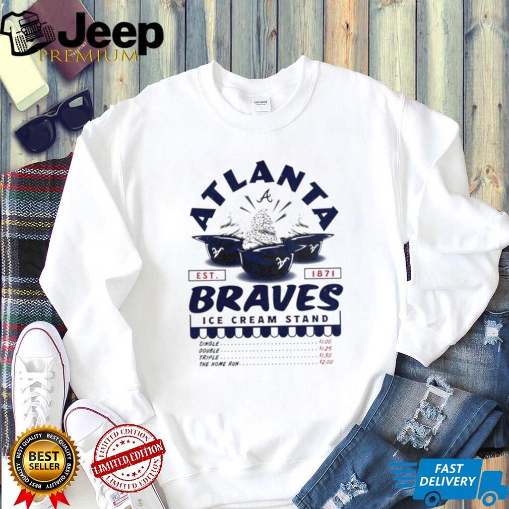 Atlanta Braves Ice Cream Stand Vintage Graphic Baseball T Shirt