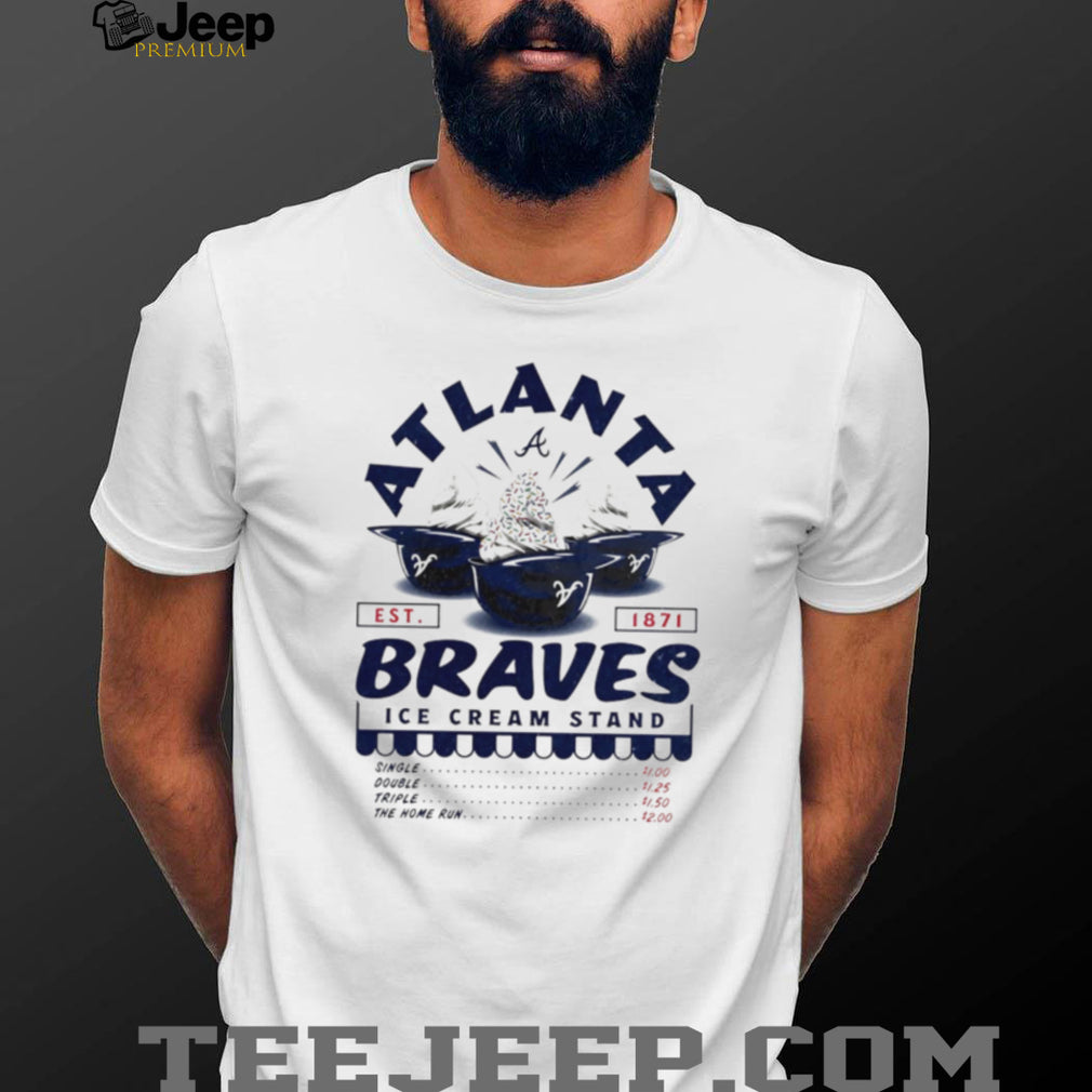 Atlanta Braves Ice Cream Stand Vintage Graphic Baseball T Shirt