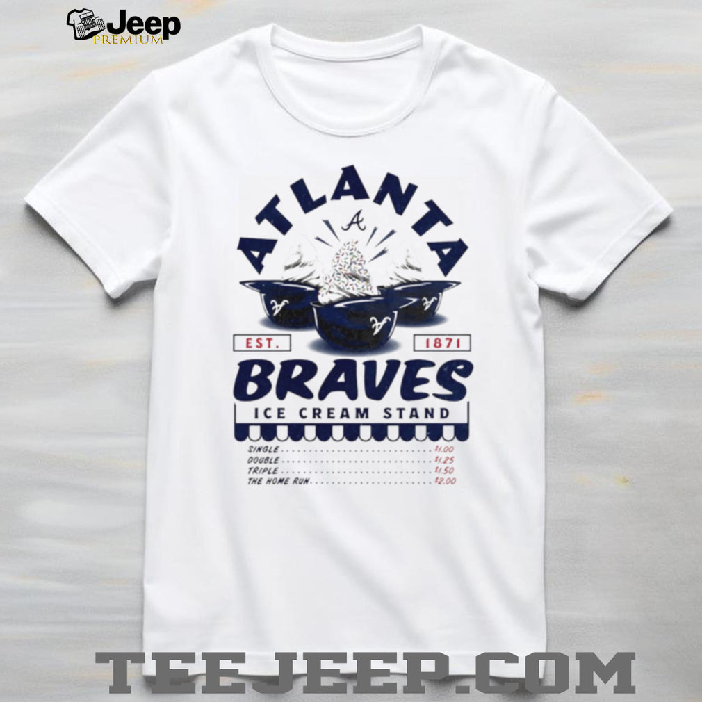 Atlanta Braves Ice Cream Stand Vintage Graphic Baseball T Shirt