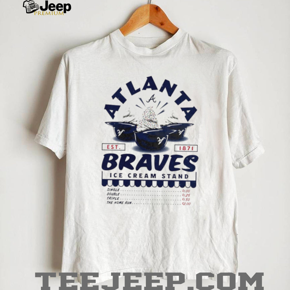 Atlanta Braves Ice Cream Stand Vintage Graphic Baseball T Shirt