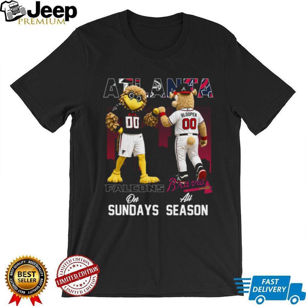 Atlanta Falcons And Braves Mascots Football Baseball Shirt