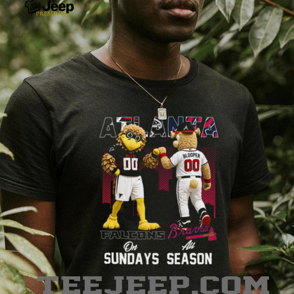 Atlanta Falcons And Braves Mascots Football Baseball Shirt
