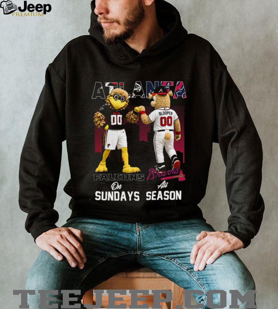 Atlanta Falcons And Braves Mascots Football Baseball Shirt