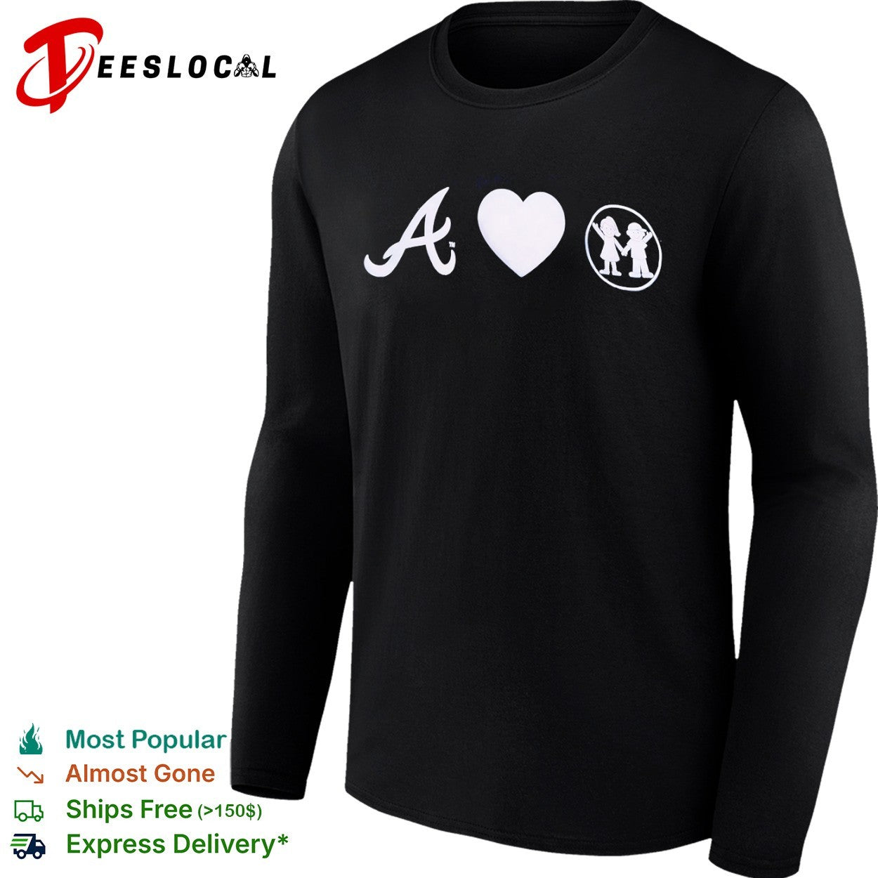 Atlanta braves heart kids shirt