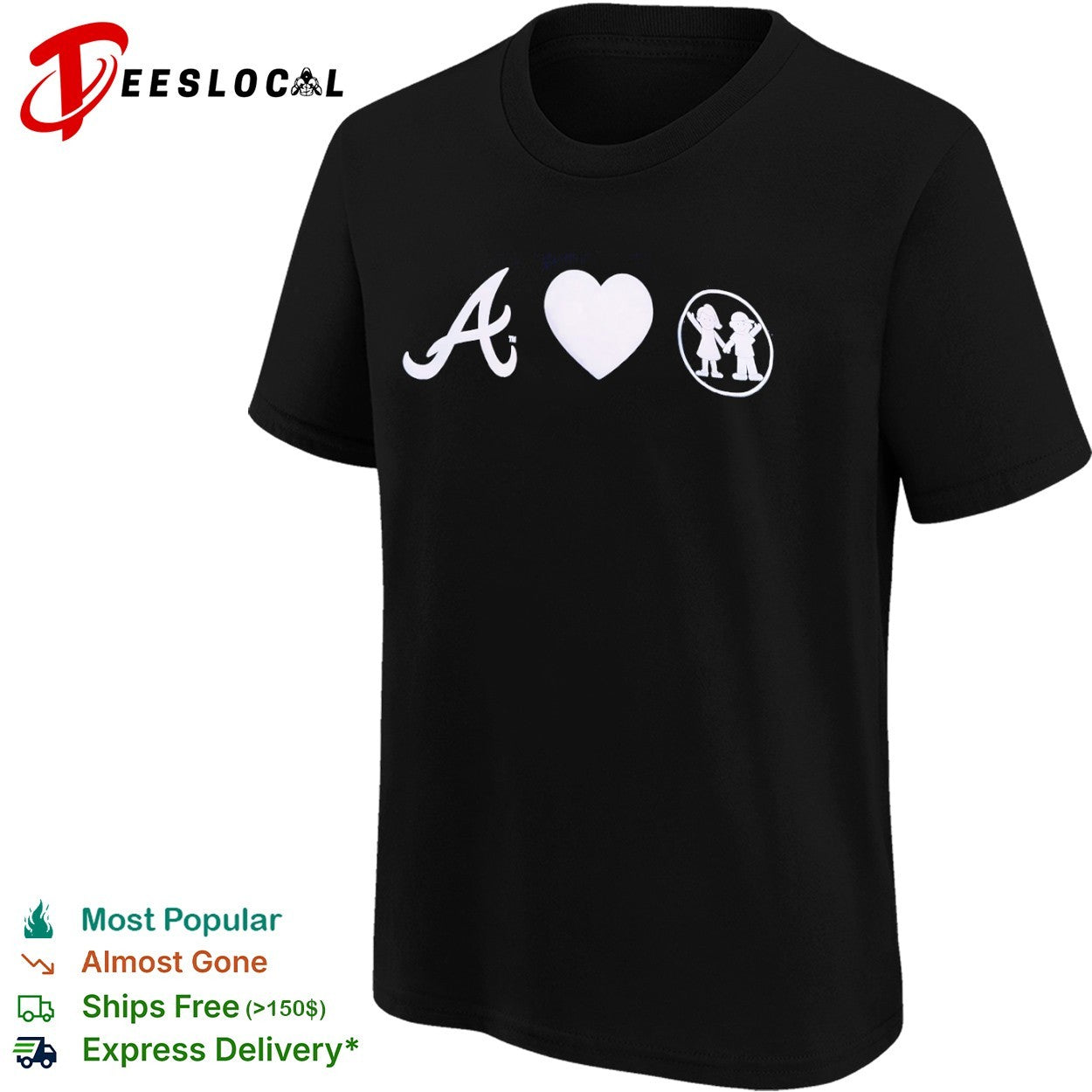 Atlanta braves heart kids shirt