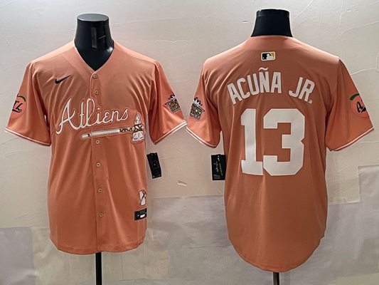 Atlanta Braves #13 Ronald Acuna Jr. Warriors 5 Collaboration Style 8