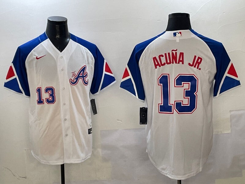 Atlanta Braves #13 Ronald Acuna Jr. Warriors City Adult Style 2