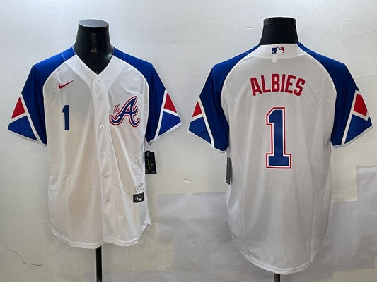 Atlanta Braves #1 Ozzie Albies Warriors City Adult Style 1