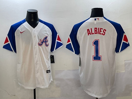 Atlanta Braves #1 Ozzie Albies Warriors City Adult Style 2