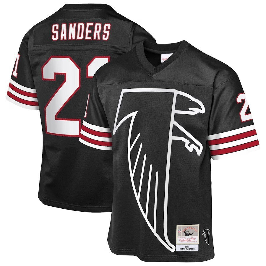 Atlanta Falcons #21 Deion Sanders Mitchell & Ness 1992 Throwback Fashion Jersey - Black