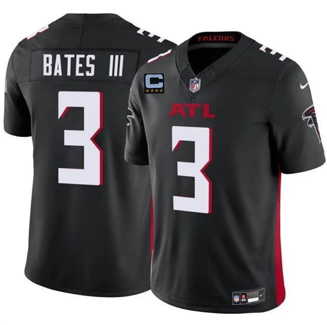 Atlanta Falcons #3 Jesse Bates III Black 2025 F.U.S.E With 4-Star C Patch Vapor
