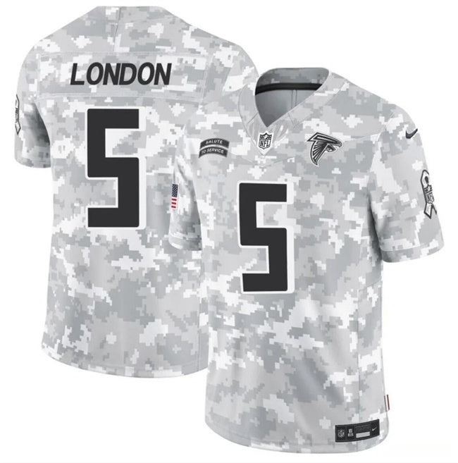 Atlanta Falcons #5 Drake London 2024 F.U.S.E Arctic Camo Salute To Service Limited