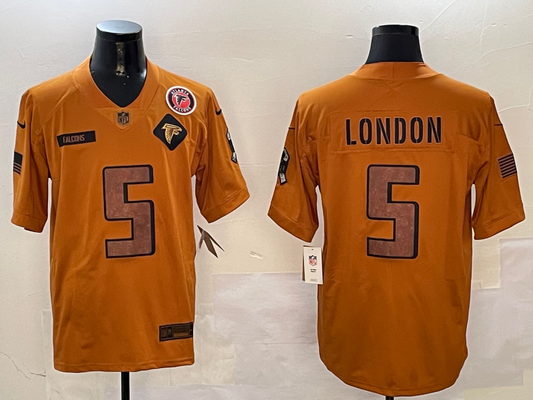 Atlanta Falcons #5 Drake London 23 Salute Style 1