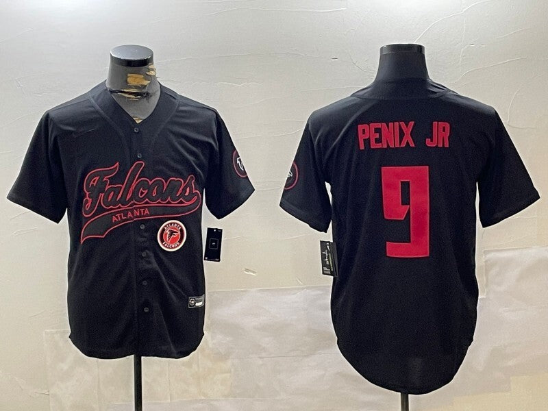 Atlanta Falcons #9 Michael Penix Jr. Black Collaboration Style 7