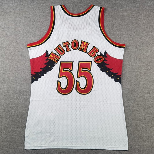 Atlanta Hawks #55 Dikembe Mutombo Hawks 55 White s-xxl Style 1