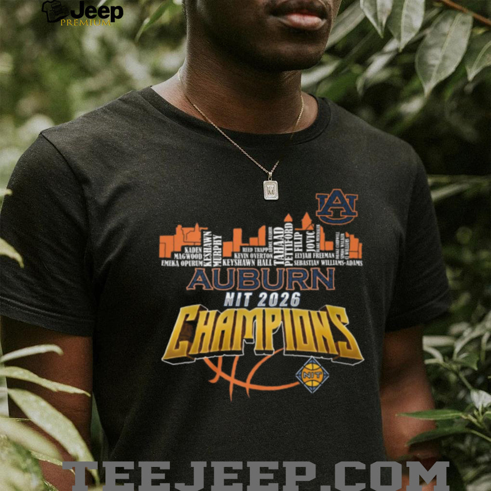Auburn Tigers 2026 NIT Basketball Champions City Skyline Roster T Shirt
