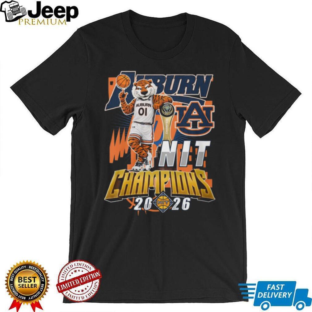 Auburn Tigers 2026 NIT Champions Aubie The Tiger Mascot Trophy T Shirt