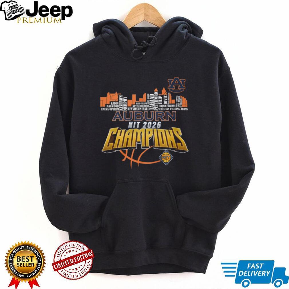 Auburn Tigers 2026 NIT Champions Skyline Roster List T Shirt