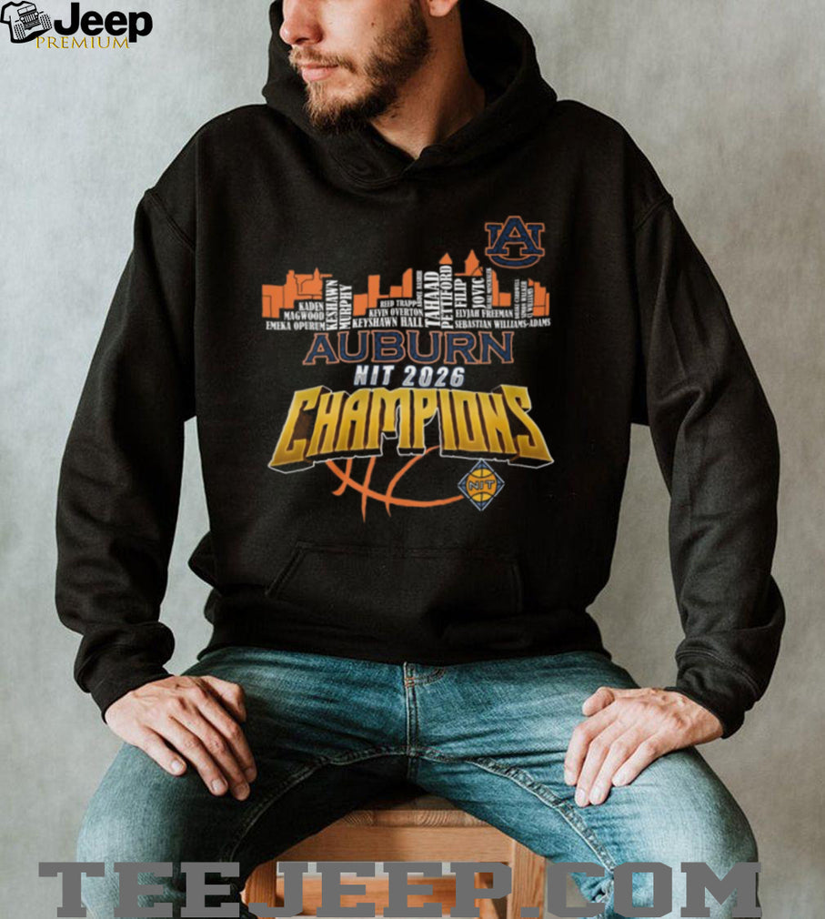 Auburn Tigers 2026 NIT Champions Skyline Roster List T Shirt