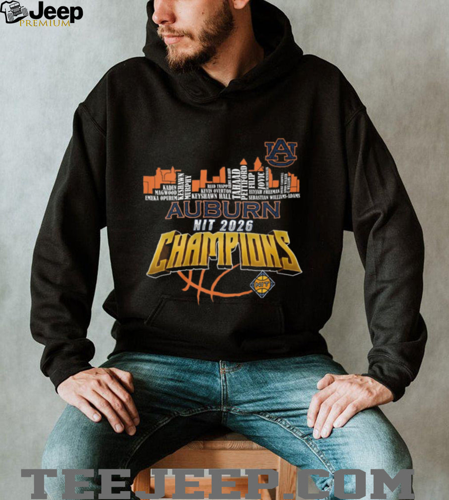 Auburn Tigers NIT 2026 Champions Skyline Roster T Shirt